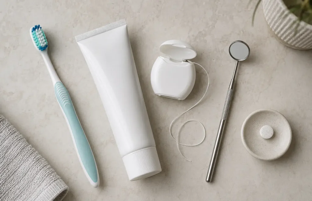 Oral probiotics used alongside brushing, flossing and professional dental care.