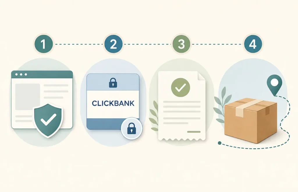 Authorized ProDentim purchase route from the official offer to ClickBank checkout and tracked delivery.