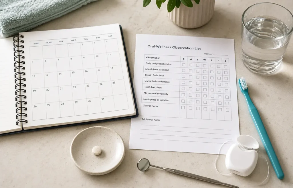 Tracking ProDentim use alongside consistent oral hygiene and professional dental evaluation.