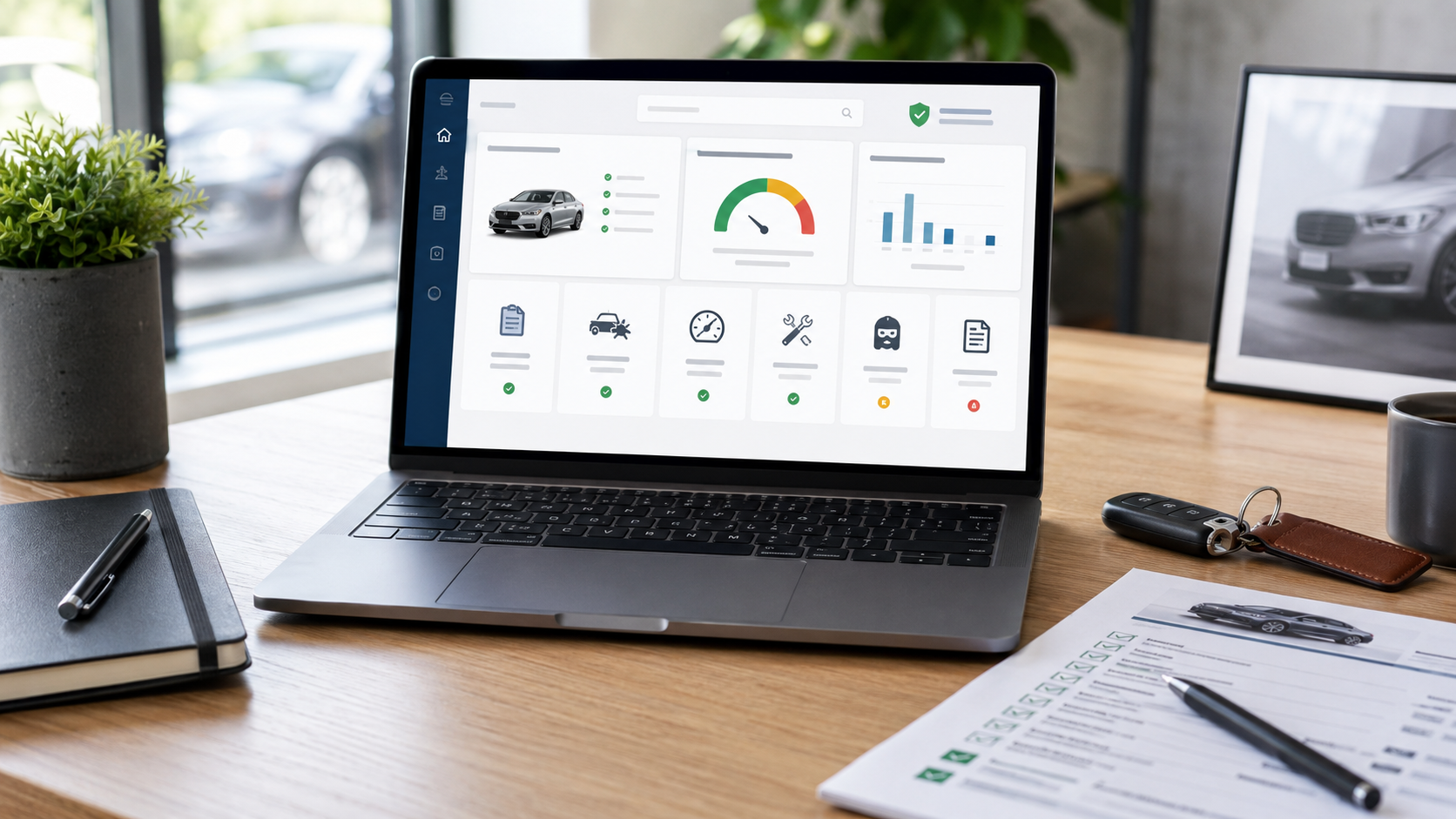 Vehicle history report dashboard showing VIN check details
