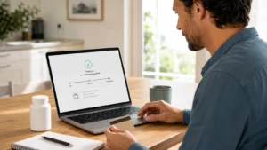 Person verifying where to buy ProDentim through an authorized online purchase route.